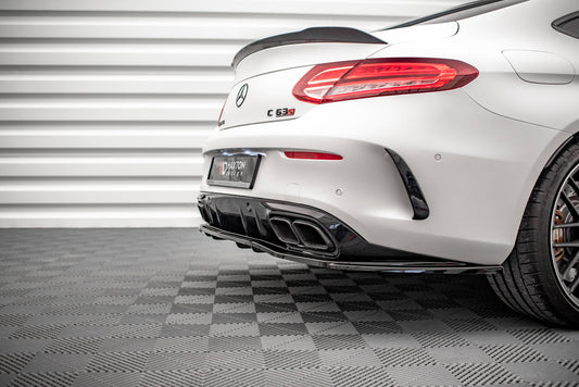 Mittlerer Cup Diffusor DTM Look Heck Ansatz für Mercedes-AMG C 63 AMG Coupe AMG Aero Pack C205 Facelift schwarz Hochglanz