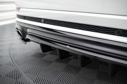 Mittlerer Cup Diffusor DTM Look Heck Ansatz für Audi SQ8 Mk1 schwarz Hochglanz