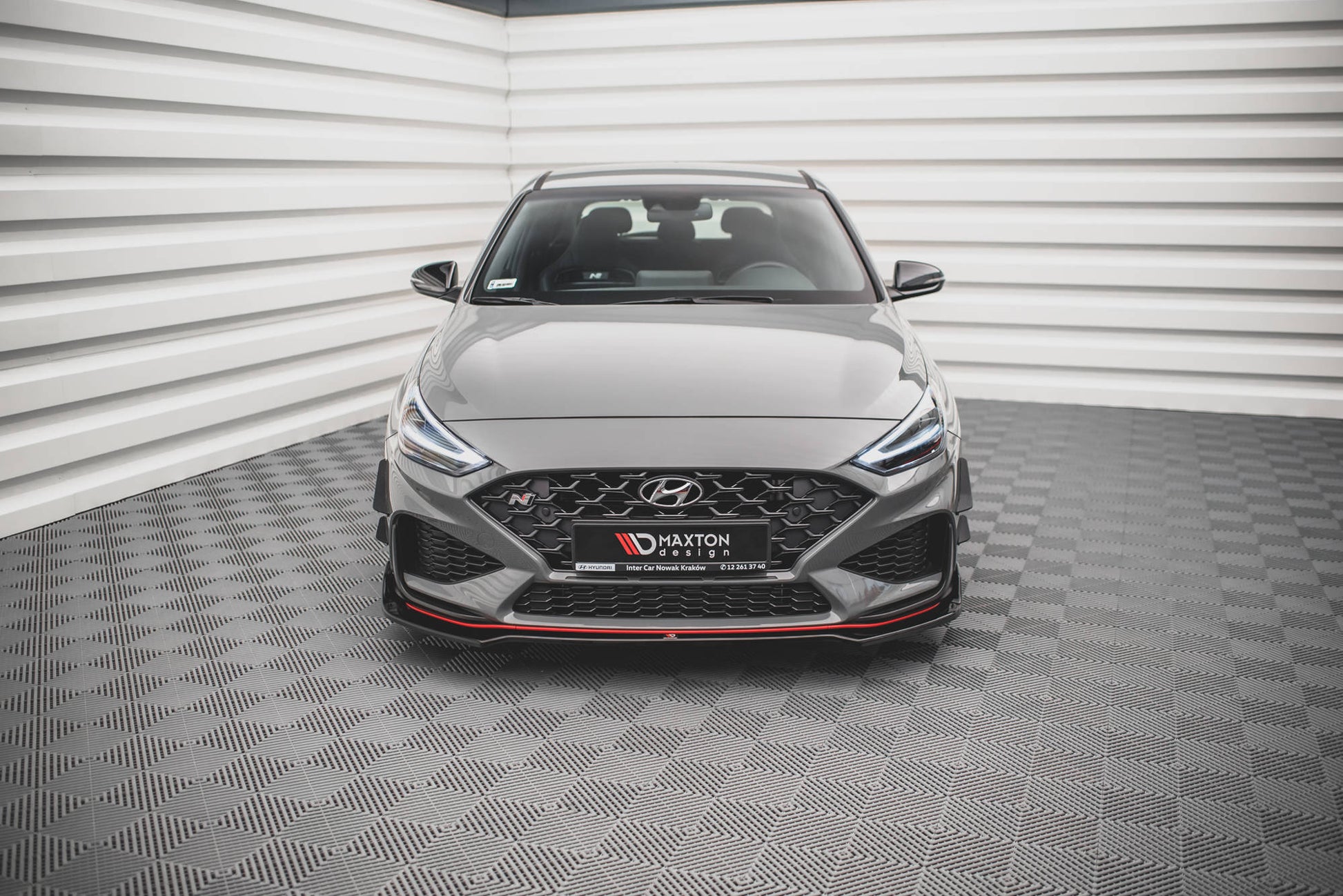 Front Ansatz V.3 für Hyundai I30 N / I30 N-Line Hatchback/Fastback Mk3 Facelift schwarz Hochglanz