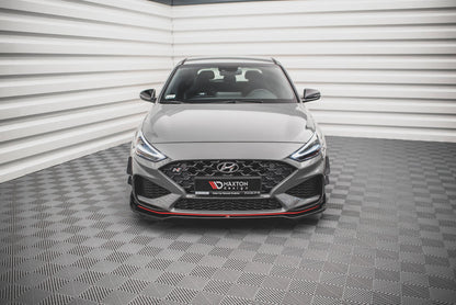 Front Ansatz V.3 für Hyundai I30 N / I30 N-Line Hatchback/Fastback Mk3 Facelift schwarz Hochglanz