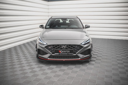 Front Ansatz V.3 für Hyundai I30 N / I30 N-Line Hatchback/Fastback Mk3 Facelift schwarz Hochglanz