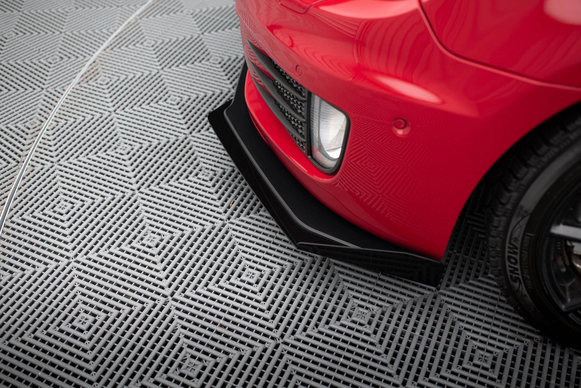 Street Pro Front Ansatz für V.3 +Flaps für Volkswagen Golf GTI Mk6 schwarz Hochglanz