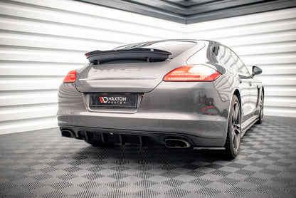 Diffusor Heck Ansatz für Porsche Panamera / Panamera Diesel 970 schwarz Hochglanz