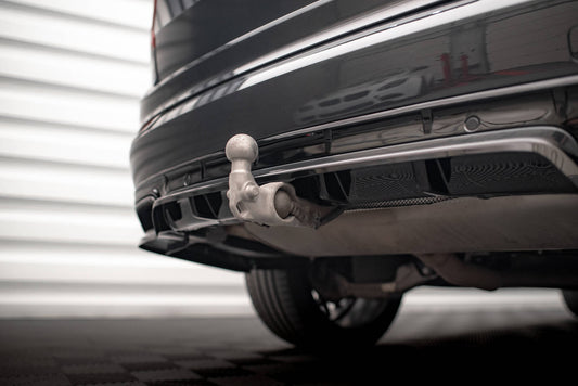 Mittlerer Cup Diffusor DTM Look Heck Ansatz für Volvo XC90 R-Design Mk2 Facelift schwarz Hochglanz