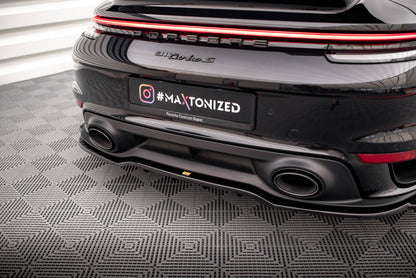 Mittlerer Cup Diffusor DTM Look Heck Ansatz für Porsche 911 Turbo S 992 schwarz Hochglanz