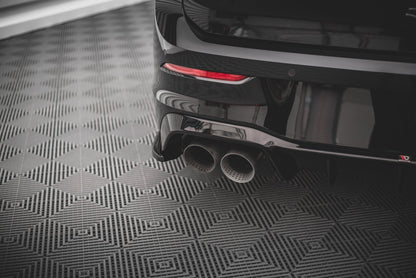 Heck Ansatz Flaps Diffusor V.3 für VW Golf R Mk8 Facelift schwarz Hochglanz