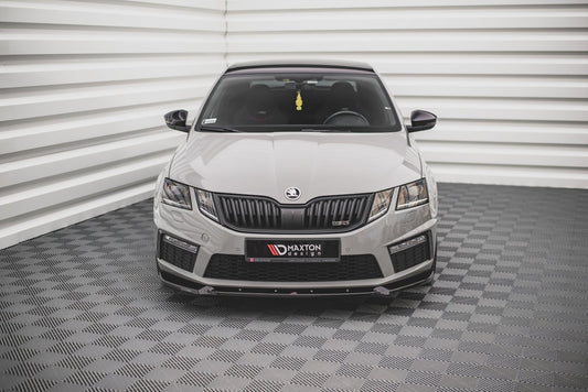 Front Ansatz V.2 für Skoda Octavia RS Mk3 Facelift schwarz Hochglanz