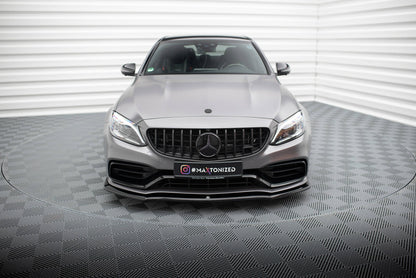 Front Ansatz V.1 für Mercedes-AMG C63 Limousine / Kombi W205 Facelift schwarz Hochglanz