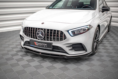 Front Ansatz V.5 für Mercedes A35 AMG / AMG-Line W177  schwarz Hochglanz