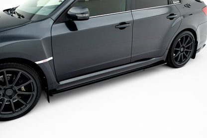 Seitenschweller Ansatz für V.1 für Subaru Impreza WRX STI Mk3 Facelift schwarz Hochglanz