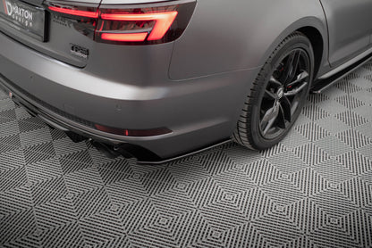 Heck Ansatz Flaps Diffusor V.3 für Audi A4 S-line B9 schwarz Hochglanz