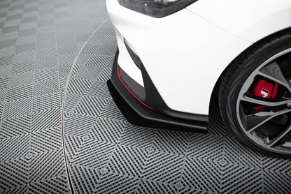 Street Pro Front Ansatz für + Flaps für Hyundai I30 N Mk3 Hatchback / Fastback schwarz Hochglanz