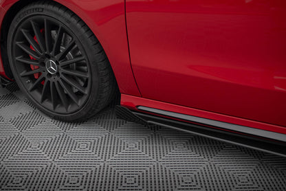 Street Pro Seitenschweller Ansatz für + Flaps Mercedes-Benz A 45 AMG W176 Facelift schwarz Hochglanz