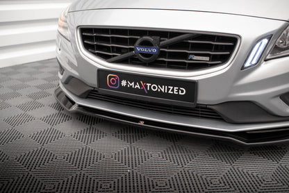 Front Ansatz V.2 für Volvo S60 R-Design Mk2 schwarz Hochglanz