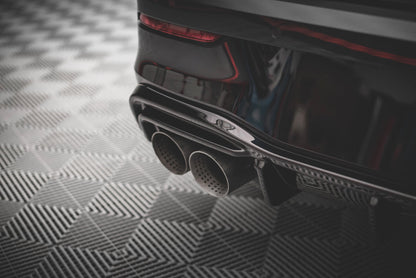 Diffusor Heck Ansatz V.2 für VW Golf R Mk8 Facelift schwarz Hochglanz
