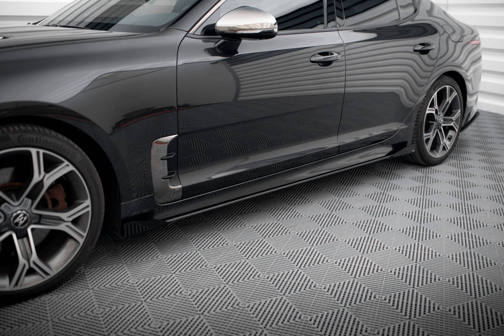Seitenschweller Flaps für Kia Stinger GT / GT-Line / Standard Mk1 schwarz Hochglanz