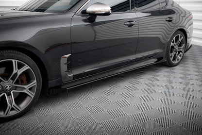 Seitenschweller Flaps für Kia Stinger GT / GT-Line / Standard Mk1 schwarz Hochglanz
