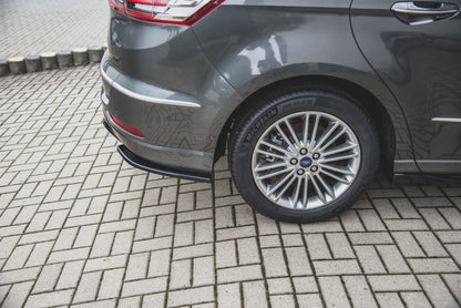 Heck Ansatz Flaps Diffusor für Ford S-Max Vignale Mk2 Facelift schwarz matt