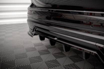 Mittlerer Cup Diffusor DTM Look Heck Ansatz für Volvo XC60 R-Design Mk2 Facelift schwarz Hochglanz