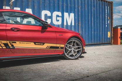 Street Pro Seitenschweller Ansatz für + Flaps Mercedes-AMG C43 Coupe C205 schwarz Hochglanz