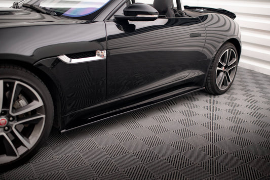 Seitenschweller Ansatz für JAGUAR F-TYPE schwarz Hochglanz