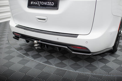 Mittlerer Cup Diffusor DTM Look Heck Ansatz für Chrysler Pacifica Mk2 Facelift schwarz Hochglanz