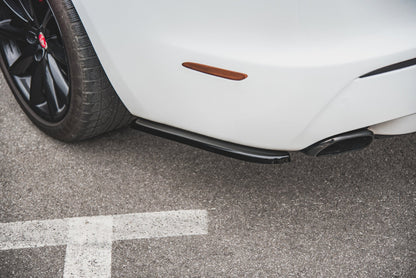 Heck Ansatz Flaps Diffusor für Jaguar XJ R-Sport X351 Facelift schwarz Hochglanz