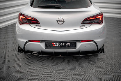 Robuste Racing Diffusor Heck Ansatz + Flaps für Opel Astra GTC OPC-Line J schwarz Hochglanz