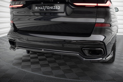 Mittlerer Cup Diffusor DTM Look Heck Ansatz für BMW X7 M-Paket G07 Facelift schwarz Hochglanz