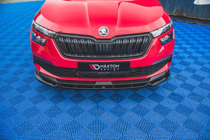Front Ansatz V.1 für Skoda Kamiq Mk1 schwarz Hochglanz