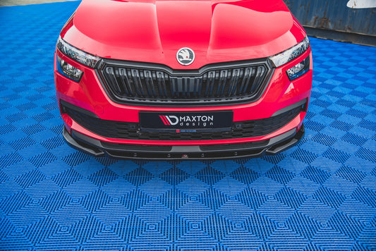 Front Ansatz V.1 für Skoda Kamiq Mk1 schwarz Hochglanz