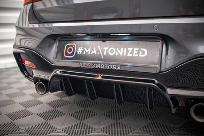 Diffusor Heck Ansatz für Bmw 1 F20/ F21 Facelift M-Power schwarz Hochglanz