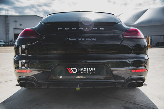 Diffusor Heck Ansatz für Porsche Panamera Turbo 970 Facelift schwarz Hochglanz