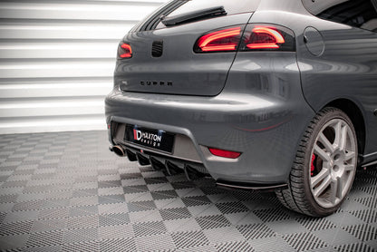 Diffusor Heck Ansatz für Seat Ibiza Cupra Mk3 schwarz Hochglanz