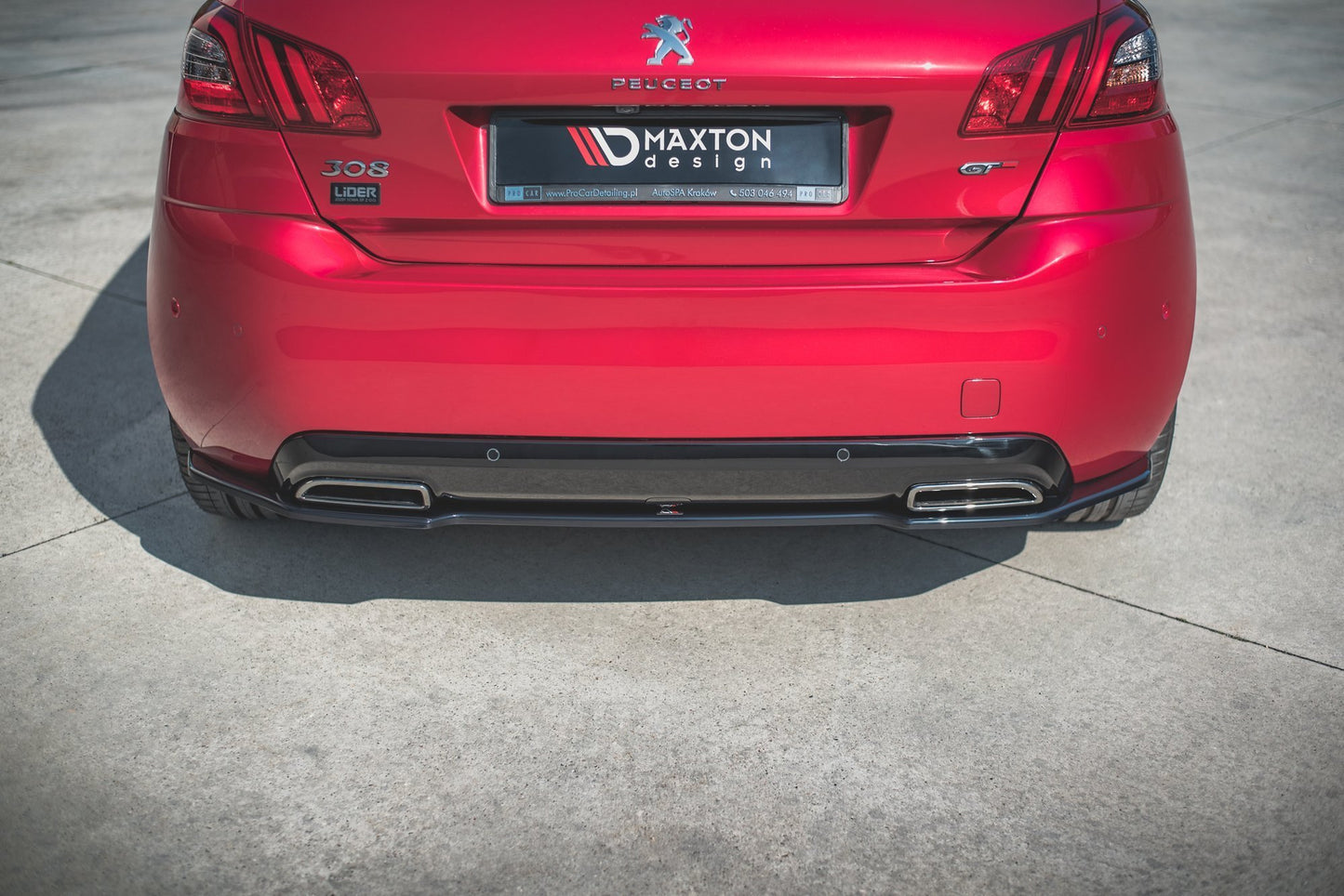 Heckansatz Peugeot 308 GT Mk2 Facelift schwarz Hochglanz