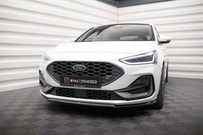 Front Ansatz V.3 für Ford Focus ST / ST-Line Mk4 Facelift schwarz Hochglanz
