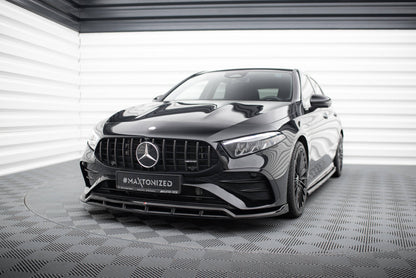 Front Ansatz für Mercedes-AMG A35 W177 Facelift schwarz Hochglanz