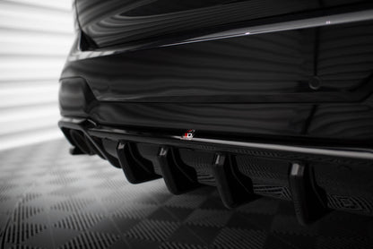 Diffusor Heck Ansatz für BMW X3 M F97 / F97 Facelift schwarz Hochglanz