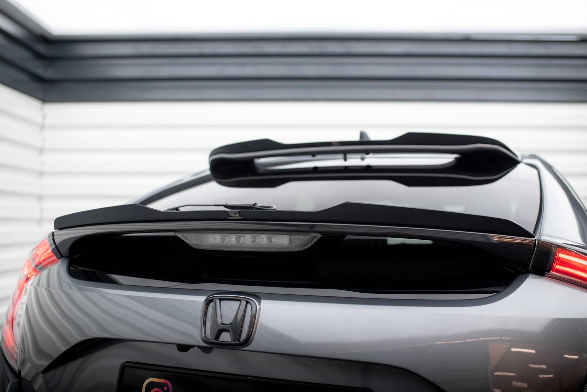 Niedriger Spoiler CAP für Honda Civic Sport Mk 10 schwarz Hochglanz