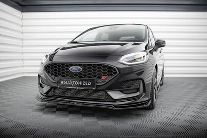 Front Ansatz V.4 für Ford Fiesta ST / ST-line Mk8 Facelift schwarz Hochglanz