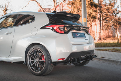 Street Pro Heck Ansatz Flaps Diffusor +Flaps für Toyota GR Yaris Mk4 schwarz Hochglanz