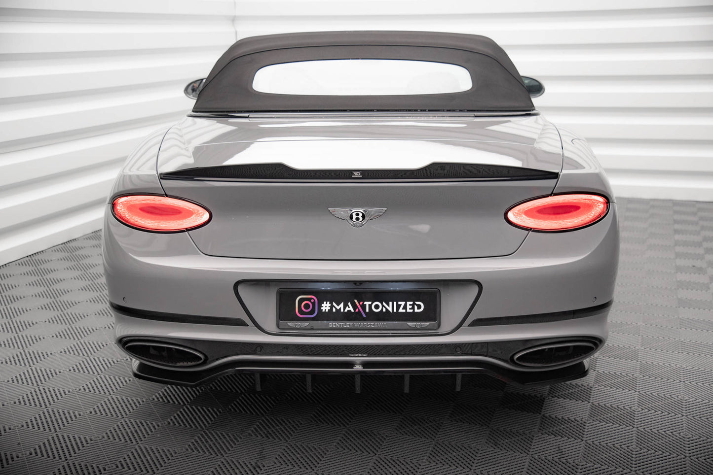 3D Spoiler CAP für Bentley Continental Convertible GT Mk3 schwarz Hochglanz