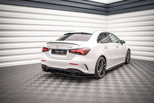 Mittlerer Cup Diffusor DTM Look Heck Ansatz für V.1 Mercedes A 35 AMG Limousine V177 schwarz Hochglanz