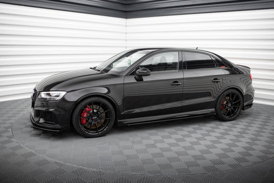 Seitenschweller Flaps für Audi RS3 Limousine 8V Facelift schwarz Hochglanz