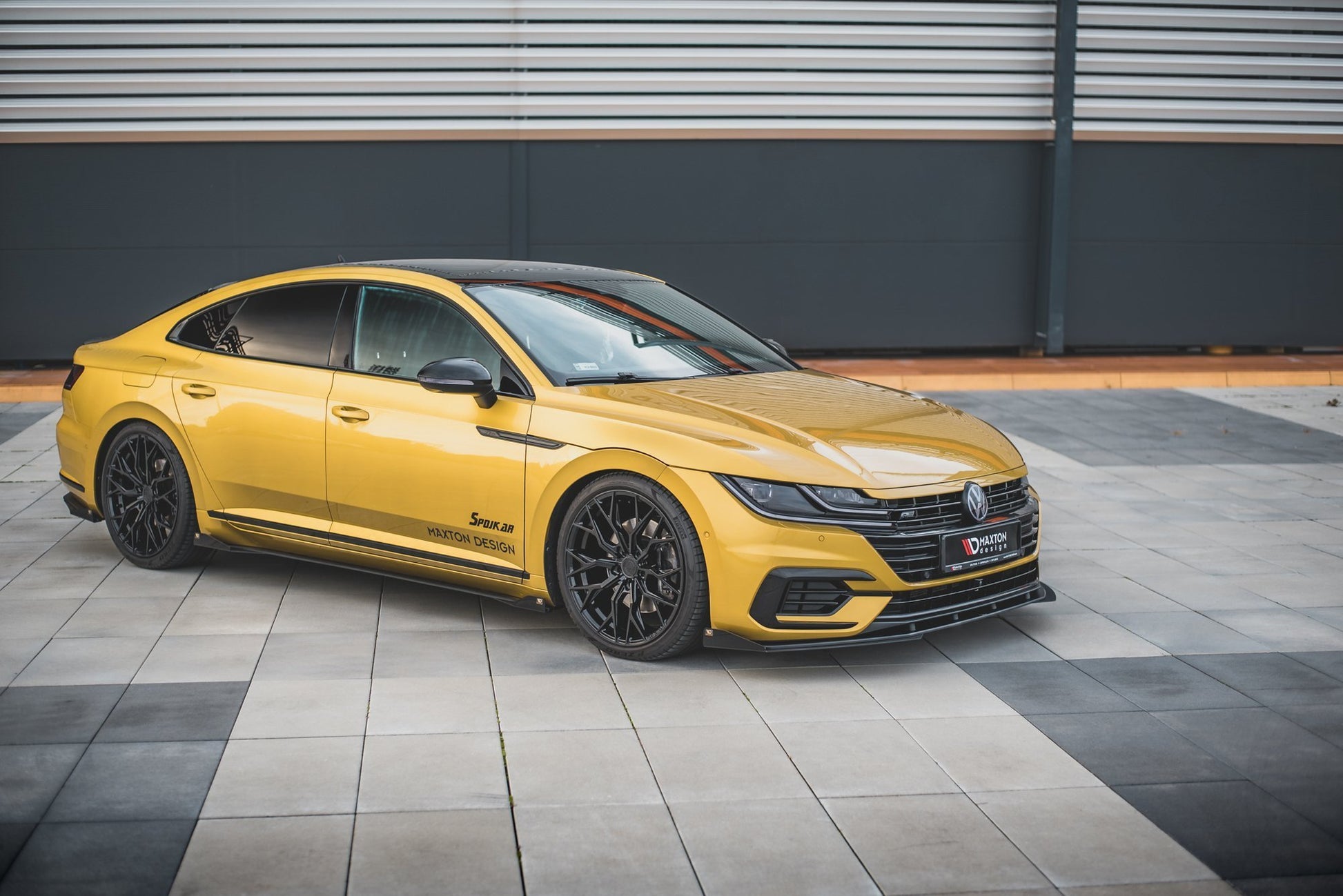 Street Pro Front Ansatz für +Flaps für Volkswagen Arteon R-Line schwarz Hochglanz