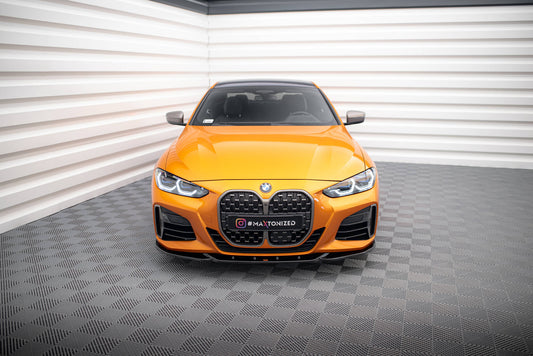 Front Ansatz V.4 für BMW 4er M-Paket / M440i G22 / G23 / G22 Facelift / G23 Facelift schwarz Hochglanz