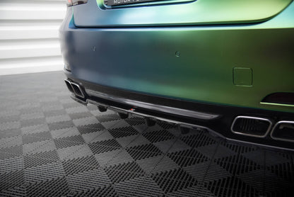 Mittlerer Cup Diffusor DTM Look Heck Ansatz für BMW 7 F01 schwarz Hochglanz