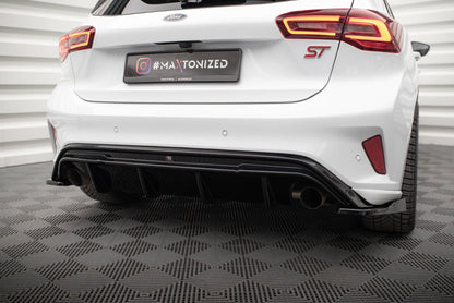 Diffusor Heck Ansatz V.3 für Ford Focus Hatchback ST Mk4  schwarz Hochglanz