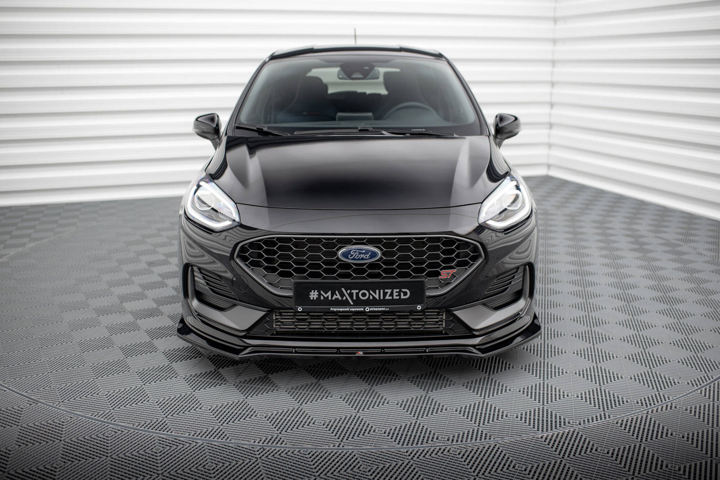 Front Ansatz V.4 für Ford Fiesta ST / ST-line Mk8 Facelift schwarz Hochglanz