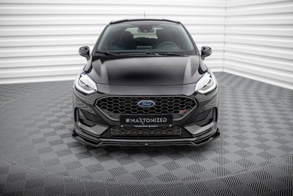 Front Ansatz V.4 für Ford Fiesta ST / ST-line Mk8 Facelift schwarz Hochglanz